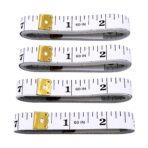 4 Pack Soft Tape Measure Double Scale 60-inch/150cm, Fabric Craft Tape Measure & Medical Body Measurement, Sewing Flexible Vinyl Ruler & Measuring Tape for Body Weight Loss (White)